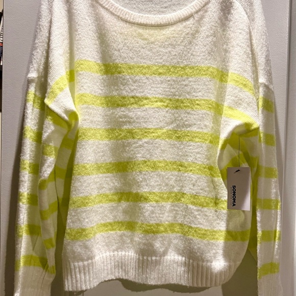 Sonoma White and Yellow Long Sleeve Tee - Picture 1 of 3